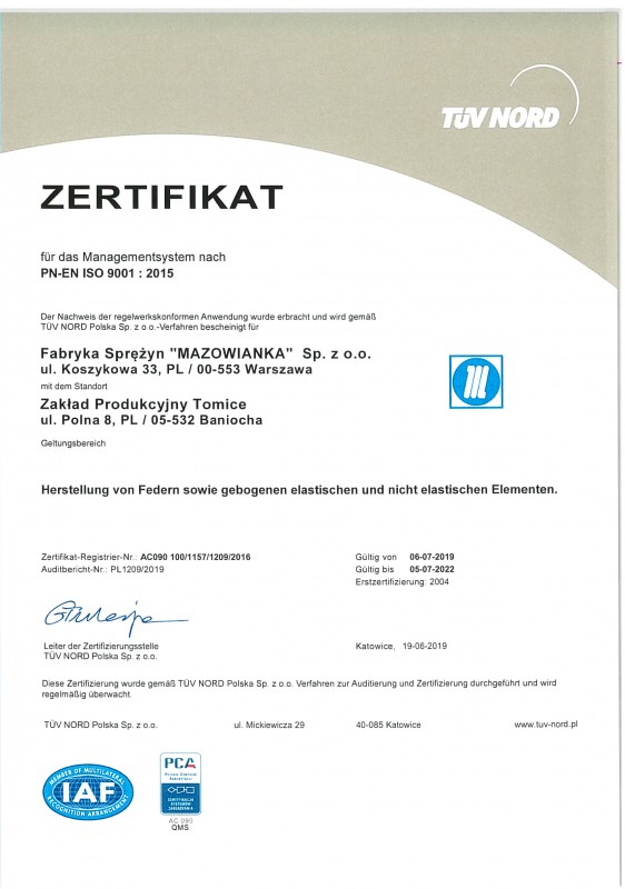 FSMazowianka PCA QMS 2019 002